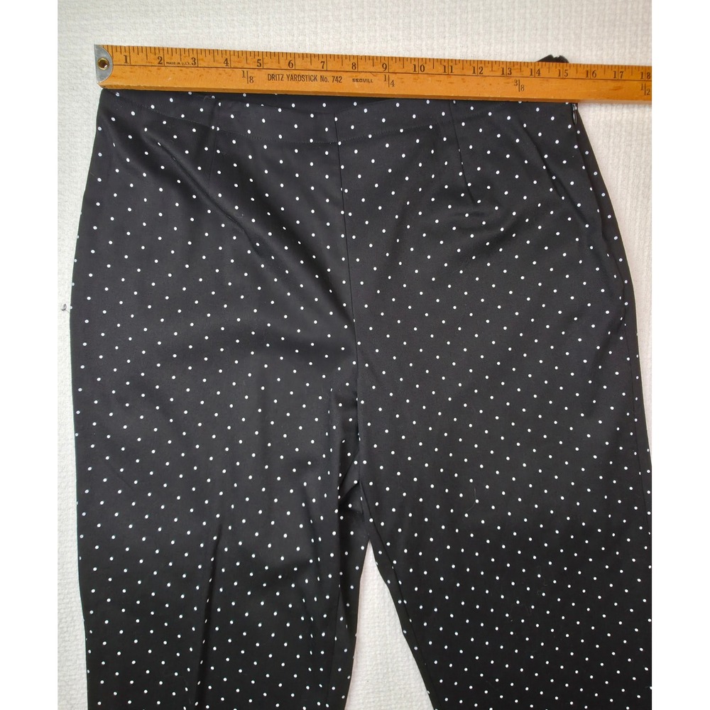 Susan Bristol Polka Dot Pants Women 10 Black White Side Zip New - Picture 5 of 11